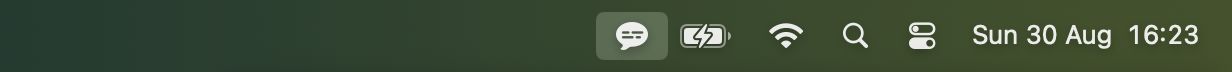 The macOS menu bar with the Subtitles icon highlighted while its menu is open