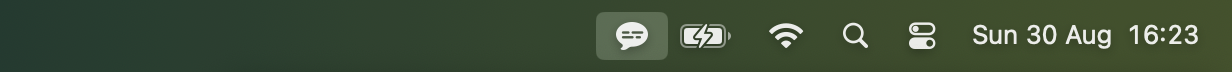 La barre des menus de macOS avec l'icône de Subtitles en surbrillance pendant que son menu est ouvert